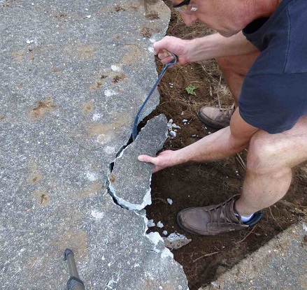 hand tools to break the concrete